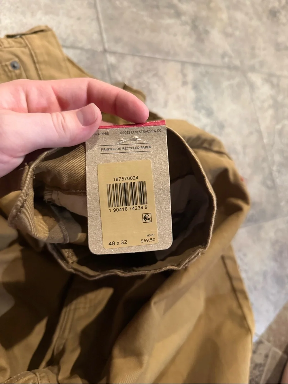 🍝541 Levi’s Men's Tan athletic taper Work Pants - Big and Tall stretch
